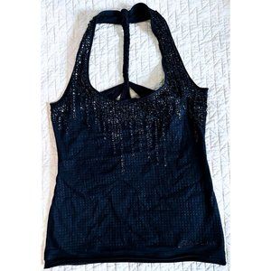 PARASUCO Copa Black Sequin Sparkly Tank Top Size SP NWT